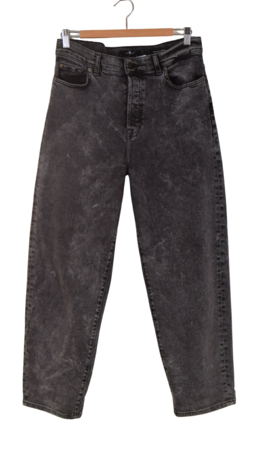 GERESERVEERD grijze washed mom/ straight jeans w29