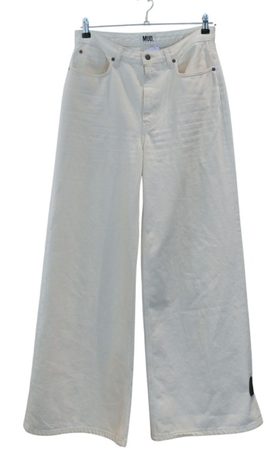 lichtecru wijde jeans high loose flow (30/31)
