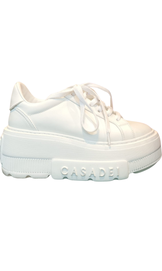 witte leder NEXUS plateau sneakers